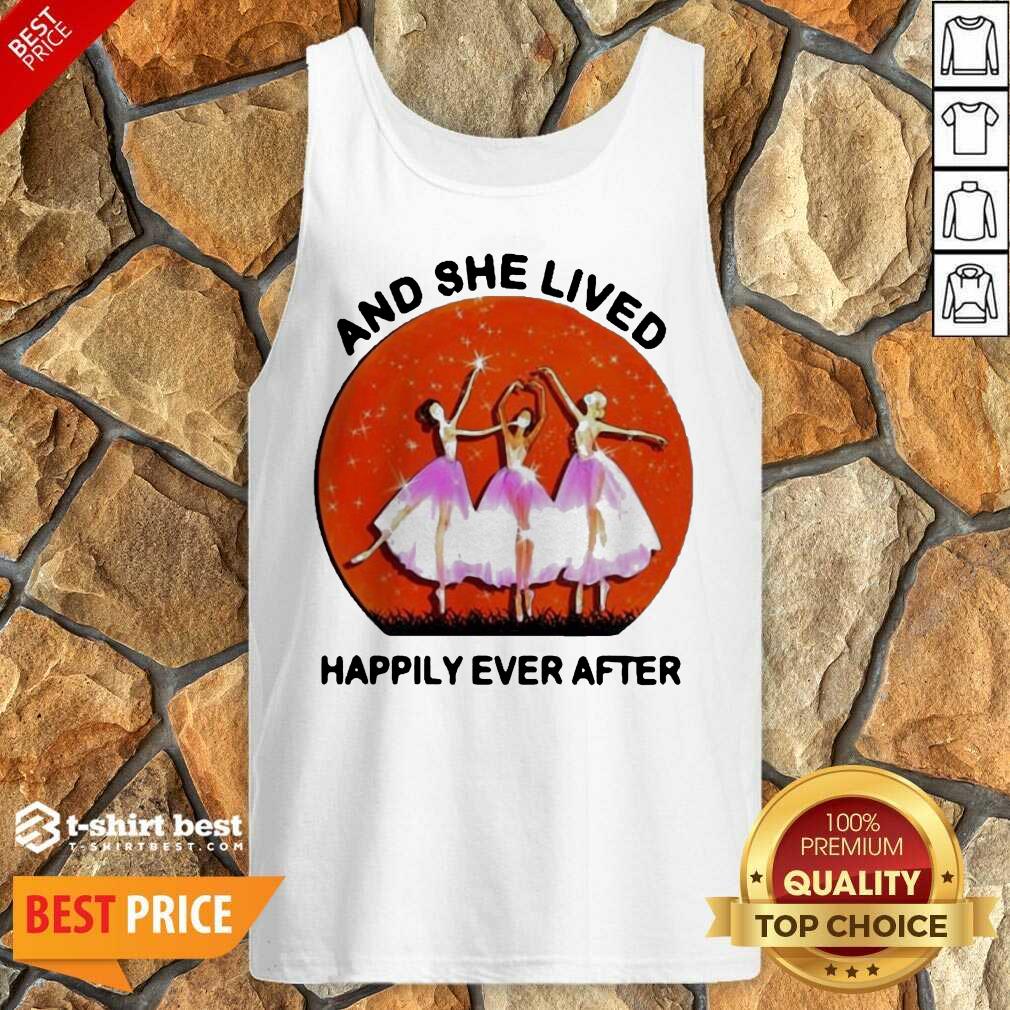 3 Ballet Girls And She Lived Happily Ever After Tank Top - Design by T-shirtbest.com