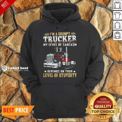 I Am A Grumpy Trucker 5 Level Of Stupidity Hoodie - Design by T-shirtbest.com