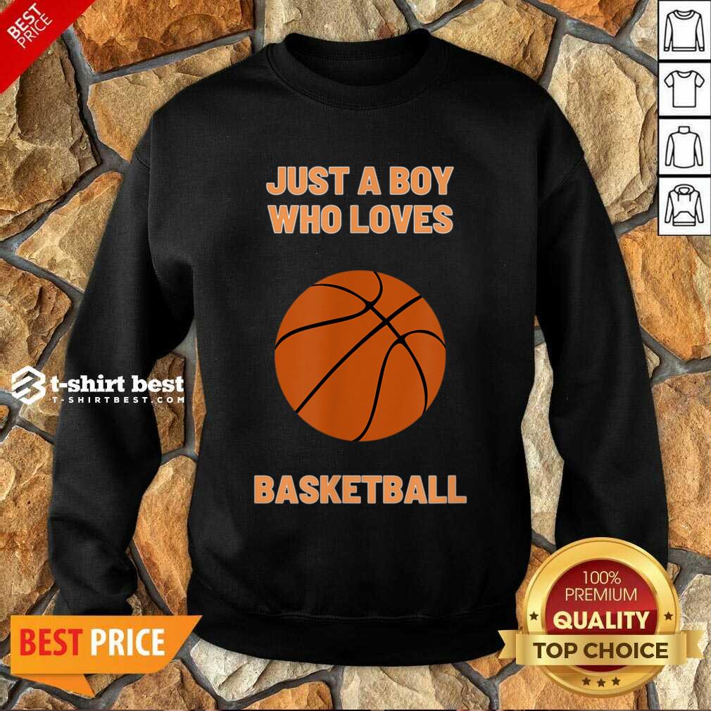 Just A Boy Who Loves 1 Basketball Sweatshirt - Design by T-shirtbest.com