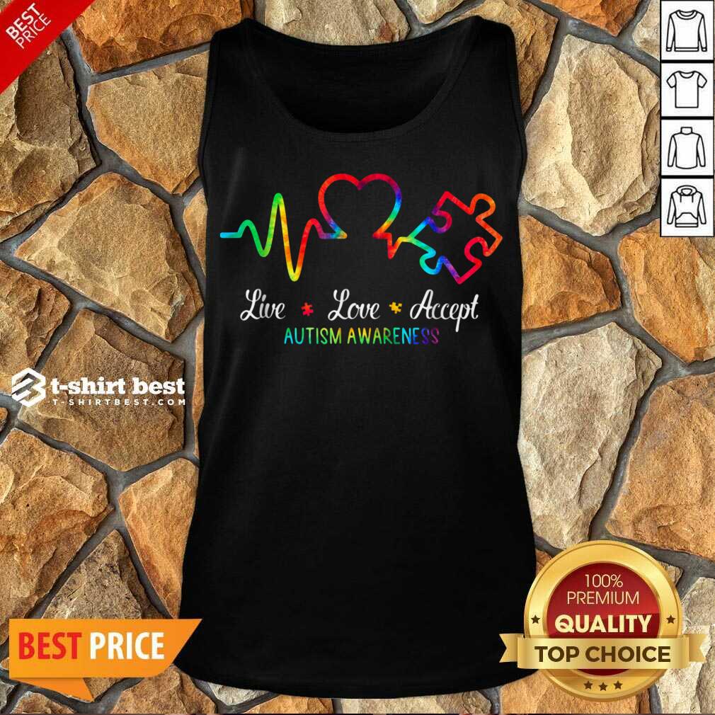 Live Love Accept 2 Autism Awareness Tie Dye Tank Top - Design by T-shirtbest.com