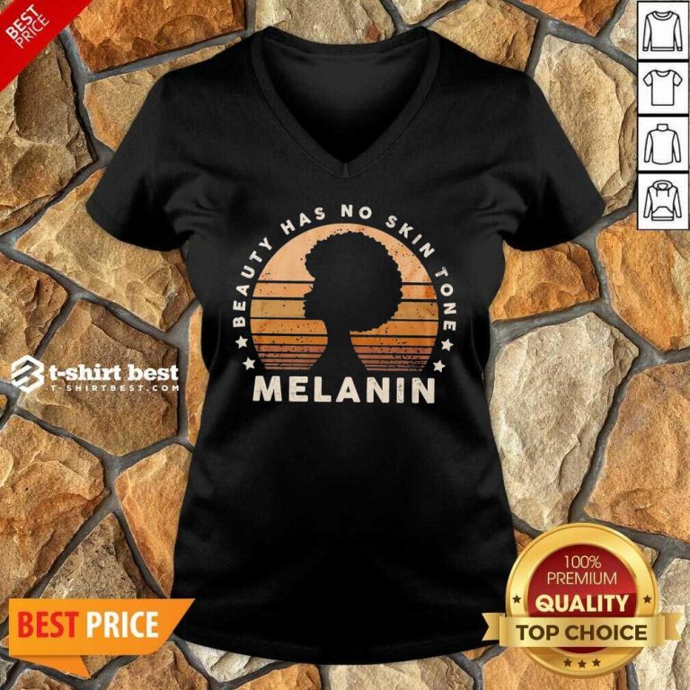 Melanin Beauty Has No 3 Skin Tone Vintage V-neck - Design by T-shirtbest.com