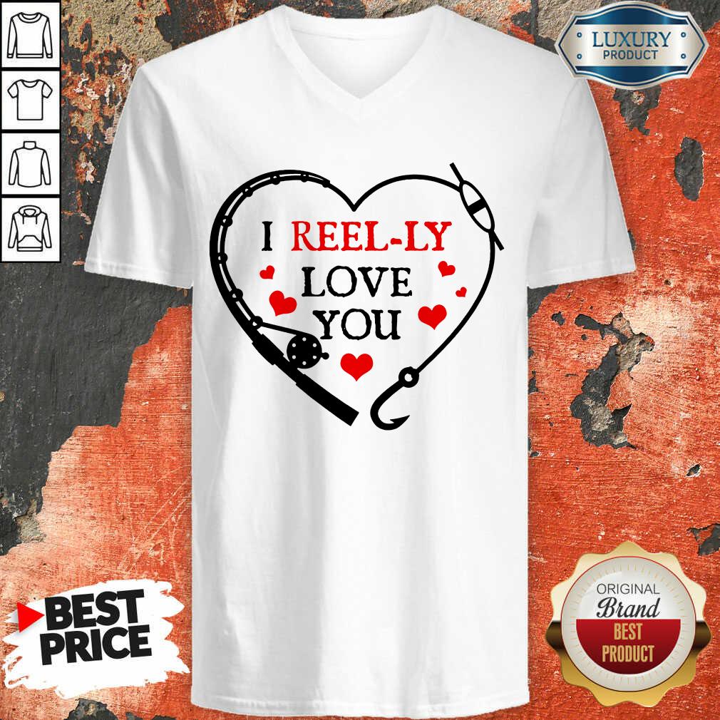 I Reel Ly Love You Valentine V-neck