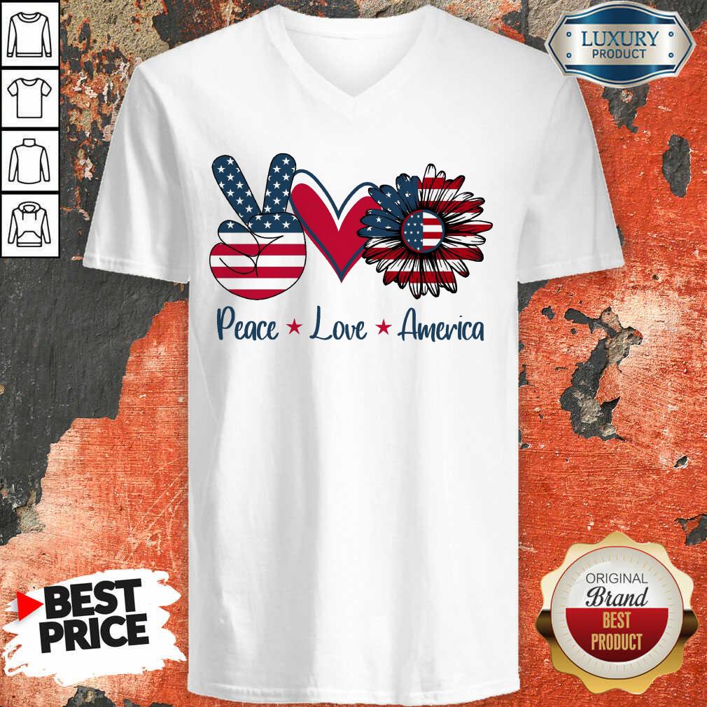 Peace Love America V-neck