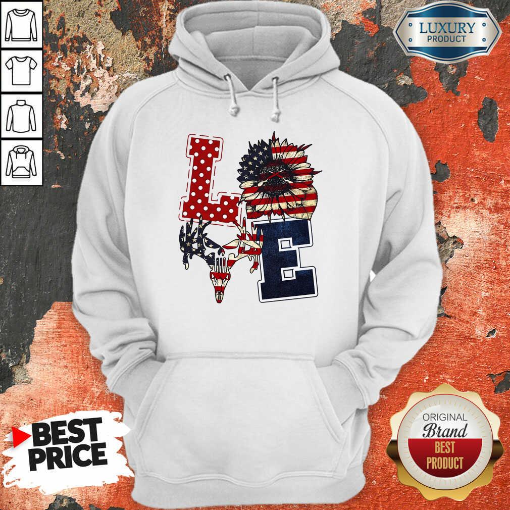 Sunflower Love American Flag Hoodie