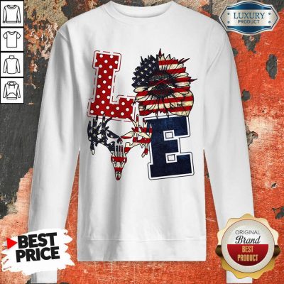 Sunflower Love American Flag Sweatshirt
