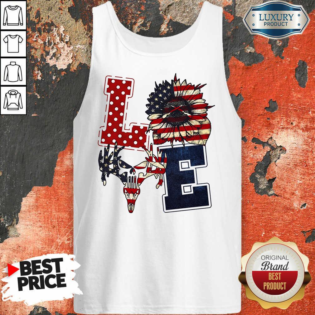 Sunflower Love American Flag Tank Top