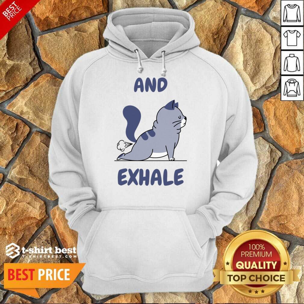 Yoga Cat Flexing And Exhale Hoodie