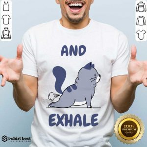 Yoga Cat Flexing And Exhale Shirt