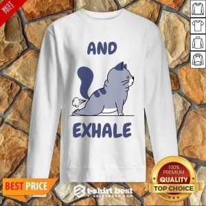 Yoga Cat Flexing And Exhale Sweatshirt