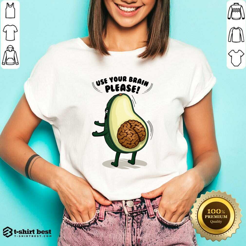 Use Your Brain Please Avocado Brain V-neck